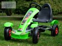 Sportowy Gokart zielony na pedały pompowane koła SP0209