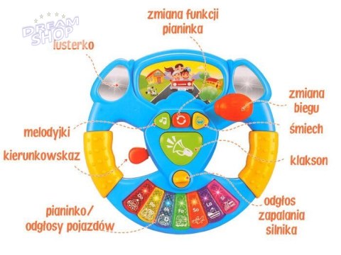 Interaktywna kierownica muzyczna dźwięki ZA1592 Interaktywna kierownica muzyczna dźwięki ZA1592