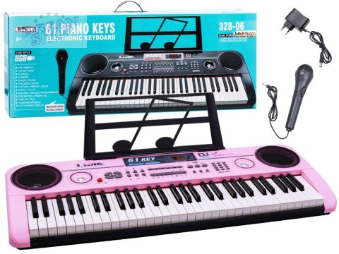 Organy Keyboard + mikrofon 61klawisz 328-06 IN0082 Organy Keyboard + mikrofon 61klawisz 328-06 IN0082