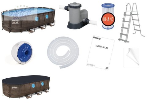 Bestway Basen stelażowy 549x274x122 okno 11w1 56716 Bestway Basen stelażowy 549x274x122 okno 11w1 56716