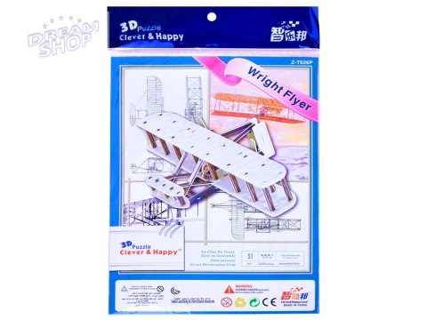 Puzzle 3D samolot braci Wright Flyer 51 eleZA2905 Puzzle 3D samolot braci Wright Flyer 51 eleZA2905