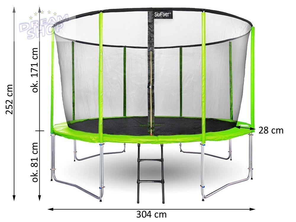 Trampolina ogrodowa SKYFLYER RING 2w1 304cm 10FT Trampolina ogrodowa SKYFLYER RING 2w1 304cm 10FT