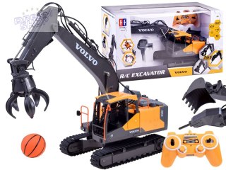 Duża koparka VOLVO 3w1 Zdalnie sterowana Pilot 3 końcówki RC0495