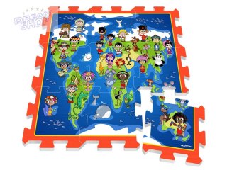 Piankowe puzzle MATA Dzieci Świata Mapa ZA3149