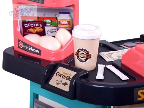 Sklep Supermarket + wózek na zakupy duży zestaw KASA ZA3174