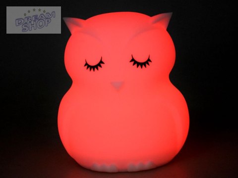 Sowa Silikonowa miękka lampka nocna led RBG + pilot ZA3295