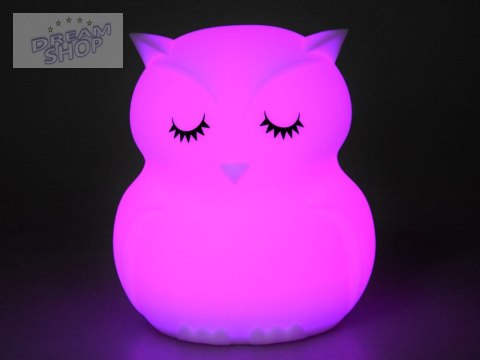 Sowa Silikonowa miękka lampka nocna led RBG + pilot ZA3295