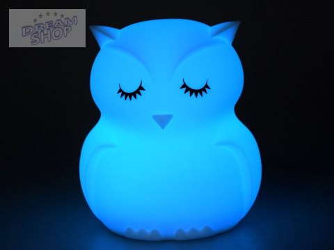 Sowa Silikonowa miękka lampka nocna led RBG + pilot ZA3295