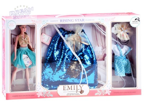 Emily Lalka modelka + plecak z cekinami ZA3542 Emily Lalka modelka + plecak z cekinami ZA3542
