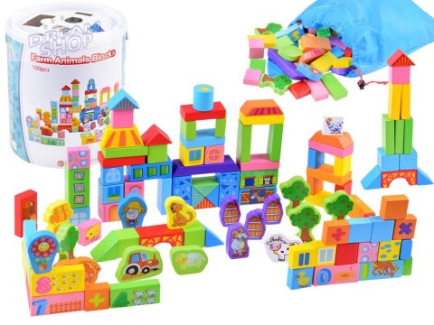 Kolorowe Klocki drewniane sorter farma 100e ZA3565 Kolorowe Klocki drewniane sorter farma 100e ZA3565