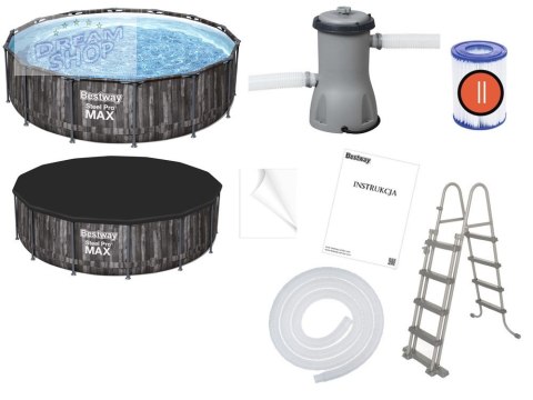 Basen Stelażowy 14FT 427x107 cm Steel Pro Max BESTWAY Basen Stelażowy 14FT 427x107 cm Steel Pro Max BESTWAY