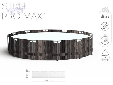 Basen Stelażowy 14FT 427x107 cm Steel Pro Max BESTWAY Basen Stelażowy 14FT 427x107 cm Steel Pro Max BESTWAY