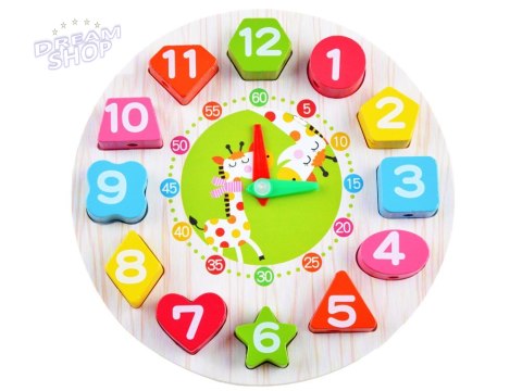 Drewniany edukacyjny Zegar z sorterem ZA3608 Drewniany edukacyjny Zegar z sorterem ZA3608