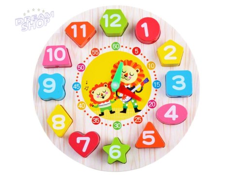 Drewniany edukacyjny Zegar z sorterem ZA3608 Drewniany edukacyjny Zegar z sorterem ZA3608