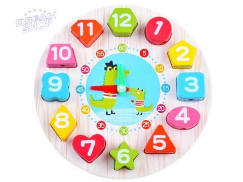 Drewniany edukacyjny Zegar z sorterem ZA3608 Drewniany edukacyjny Zegar z sorterem ZA3608