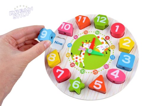 Drewniany edukacyjny Zegar z sorterem ZA3608 Drewniany edukacyjny Zegar z sorterem ZA3608