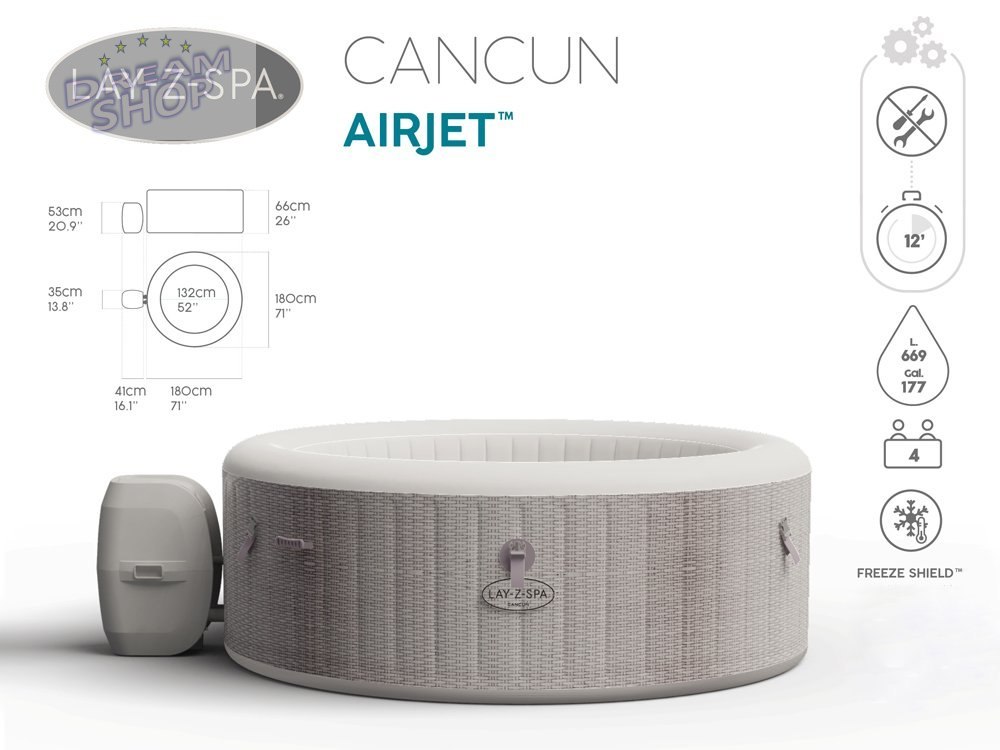 Bestway jacuzzi Lay-Z-Spa CANCUN 2-4 osoby 60003 Bestway jacuzzi Lay-Z-Spa CANCUN 2-4 osoby 60003