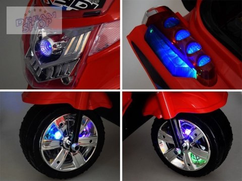Motorek na akumulator kolorowe światła led PA0241 Motorek na akumulator kolorowe światła led PA0241