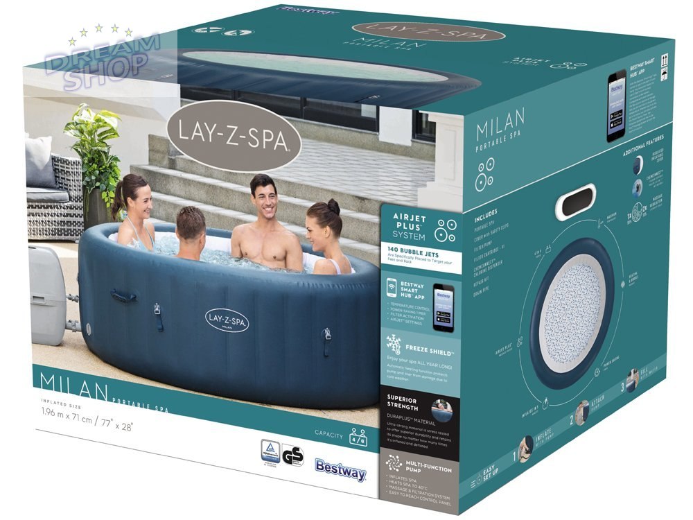 Lay-Z-Spa Milan Jacuzzi BESTWAY Lay-Z-Spa Milan Jacuzzi BESTWAY