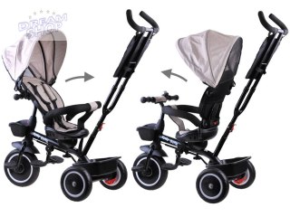 Rowerek trójkołowy Tiny Bike 3w1 beżowy z daszkiem SP0650