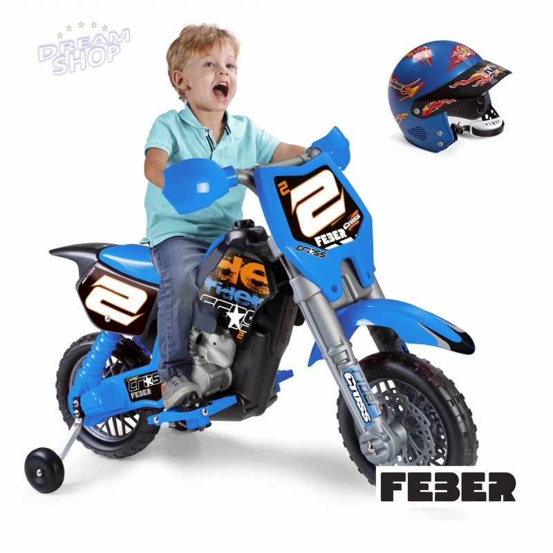FEBER Motocykl Cross Pojazd na Akumulator RIDER 6V dla Dzieci + Kask FEBER Motocykl Cross Pojazd na Akumulator RIDER 6V dla Dzieci + Kask