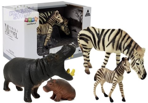 Zestaw Figurek Zwierzęta Afryka Hipopotam Zebra Zestaw Figurek Zwierzęta Afryka Hipopotam Zebra