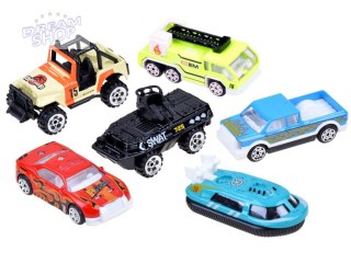Zestaw 6 sztuk mix pojazdy autka metalowe ZA3505