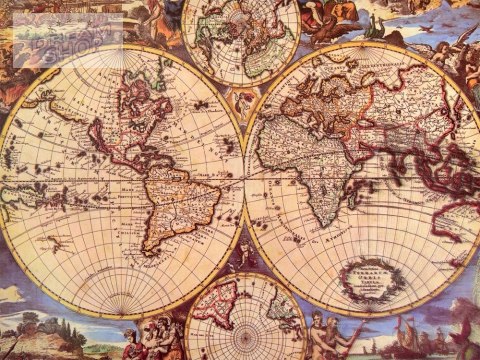 Puzzle antyczna stara MAPA ŚWIATA 1000 ele ZA3963