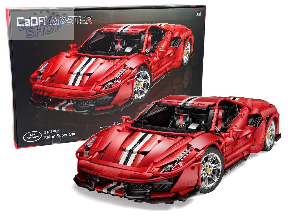 Klocki Konstrukcyjne Auto Sportowe Czerwone 3187 Elementów Klocki Konstrukcyjne Auto Sportowe Czerwone 3187 Elementów