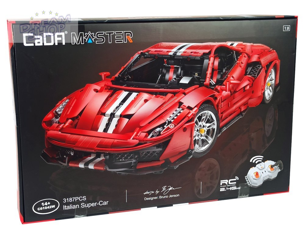 Klocki Konstrukcyjne Auto Sportowe Czerwone 3187 Elementów Klocki Konstrukcyjne Auto Sportowe Czerwone 3187 Elementów