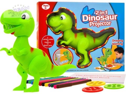 Dinozaur T-rex Rzutnik projektor + pisaki TA0048 Dinozaur T-rex Rzutnik projektor + pisaki TA0048