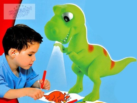 Dinozaur T-rex Rzutnik projektor + pisaki TA0048 Dinozaur T-rex Rzutnik projektor + pisaki TA0048