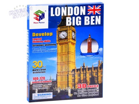 Puzzle 3D 30-elementów Londyn Big Ben ZA3802 Puzzle 3D 30-elementów Londyn Big Ben ZA3802
