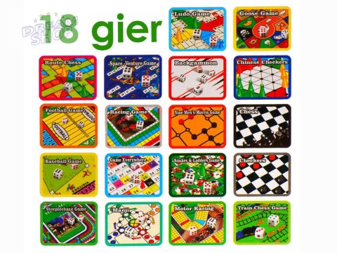 ZESTAW GIER 18 w1 gra planszowa szachy GR0081 ZESTAW GIER 18 w1 gra planszowa szachy GR0081