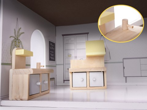 LULILO DOMEK DLA LALEK DREWNIANY IRISO LED MEBLE