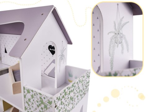 LULILO DOMEK DLA LALEK DREWNIANY IRISO LED MEBLE