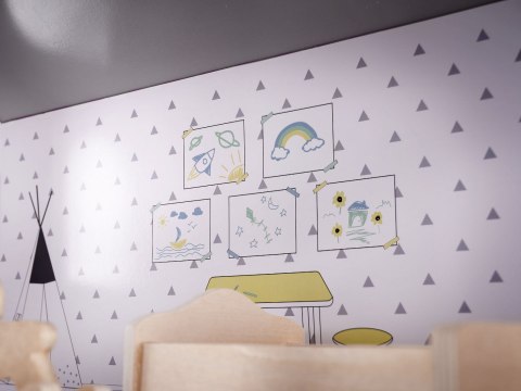 LULILO DOMEK DLA LALEK DREWNIANY IRISO LED MEBLE