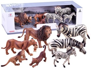 SERIA ZWIERZĘTA SAFARI Zestaw figurek zebra + lew KOLEKCJA ZA2987