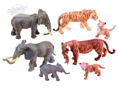SERIA ZWIERZĘTA SAFARI Zestaw figurek tygrys + słoń KOLEKCJA ZA2987 SERIA ZWIERZĘTA SAFARI Zestaw figurek tygrys + słoń KOLEKCJA ZA2987