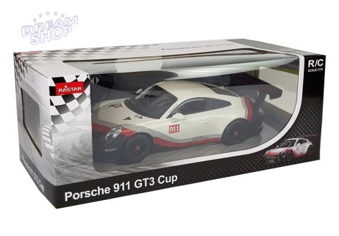 Auto R/C Porsche 911 GT3 CUP Rastar 1:14 Białe na pilota Auto R/C Porsche 911 GT3 CUP Rastar 1:14 Białe na pilota