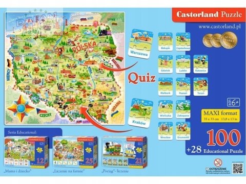 Castorland Mapa Polski 100ele i quiz Puzzle CA0010 Castorland Mapa Polski 100ele i quiz Puzzle CA0010