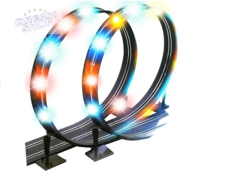 Tor Wyścigowy 2 Autka Slot Cars 1:43 Pętla Lampki