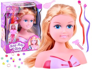 Lalka blond głowa do czesania fryzjer ZA3940