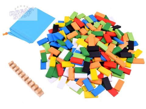Drewniane kolorowe DOMINO klocki 300 ele ZA3861 Drewniane kolorowe DOMINO klocki 300 ele ZA3861