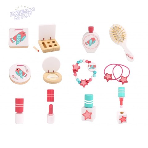 TOOKY TOY Różowa Toaletka Drewniana Do Makijażu z Lustrem TOOKY TOY Różowa Toaletka Drewniana Do Makijażu z Lustrem