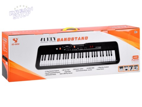 Organy Keyboard SD-S850 + mikrofon 61 klawiszy IN0143 Organy Keyboard SD-S850 + mikrofon 61 klawiszy IN0143
