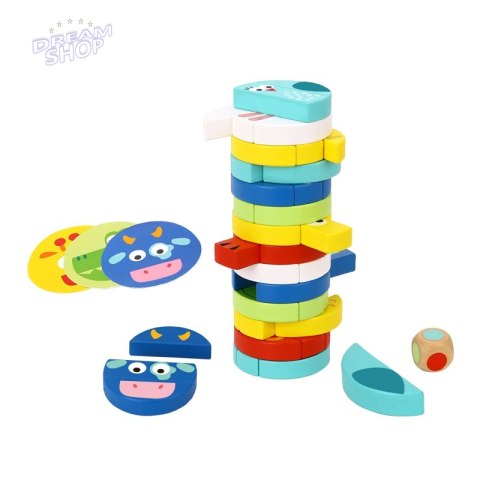 TOOKY TOY Jenga dla Dzieci Klocki Zwierzęta Gra Zręcznościowa