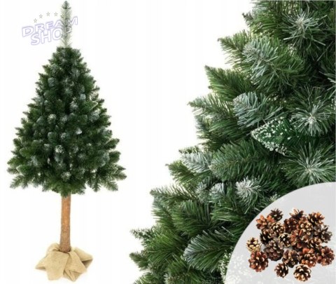Choinka Sosna Diamentowa 3D na Pniu 180cm Śnieg Brokat Choinka Sosna Diamentowa 3D na Pniu 180cm Śnieg Brokat