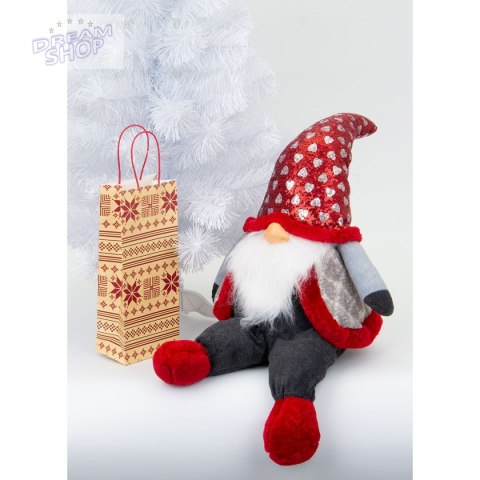 Skrzat gnom mikołaj świąteczny siedzący 92cm