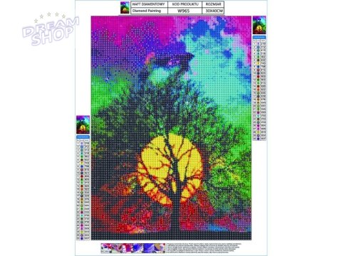 Haft Diamentowy, Obraz, Mozaika Diamentowa Diamond Painting, DRZEWO - NIEBO NOCĄ 30x40cm Haft Diamentowy, Obraz, Mozaika Diamentowa Diamond Painting, DRZEWO - NIEBO NOCĄ 30x40cm